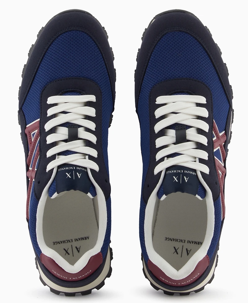 A|X Armani Exchange Men's Drop Logo Mesh Sneakers