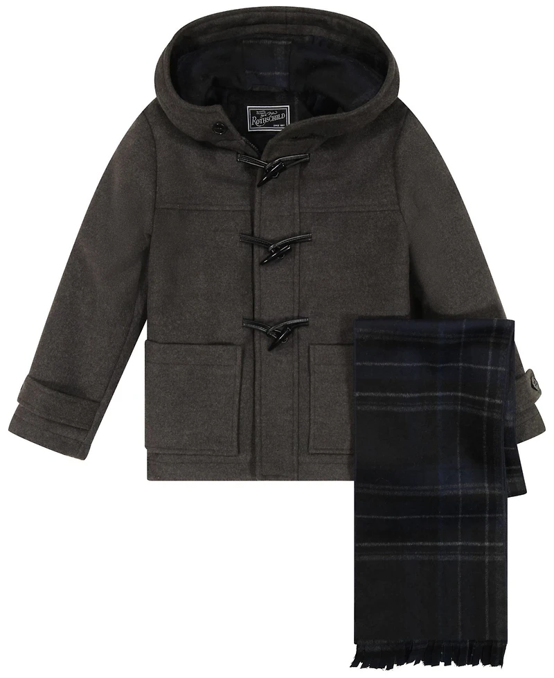 S Rothschild & Co Big Boy 2-Piece Toggle Dress Coat and Scarf Set