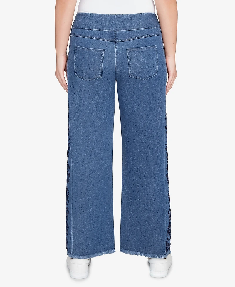 Ruby Rd. Petite Flocked Bootcut Ankle Jeans