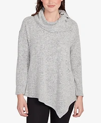 Ruby Rd. Petite Heather Cozy Knit Split Cowl Top