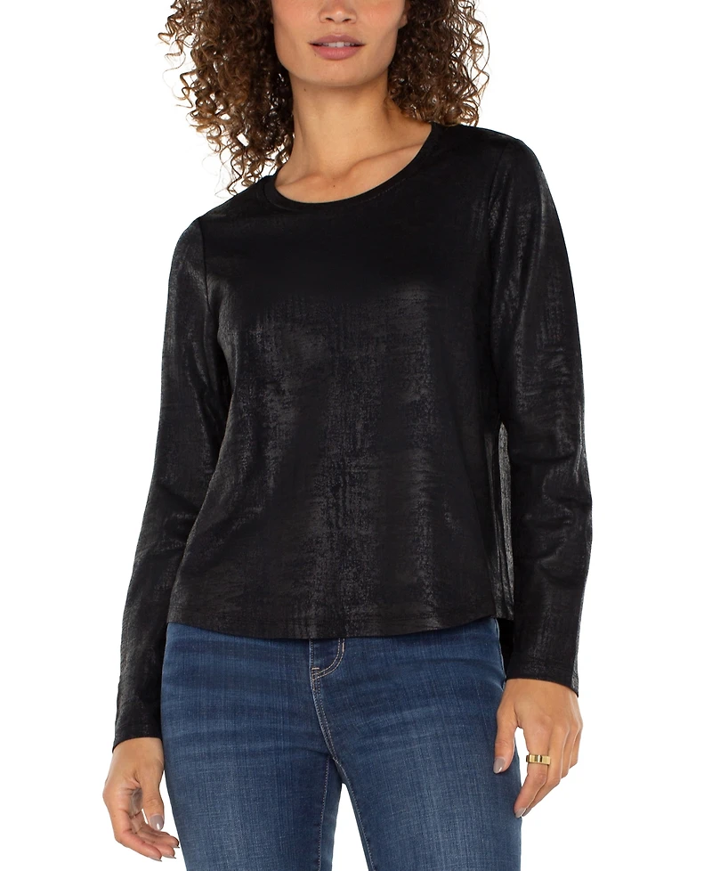 Liverpool Los Angeles Petite Long Sleeve Knit Top