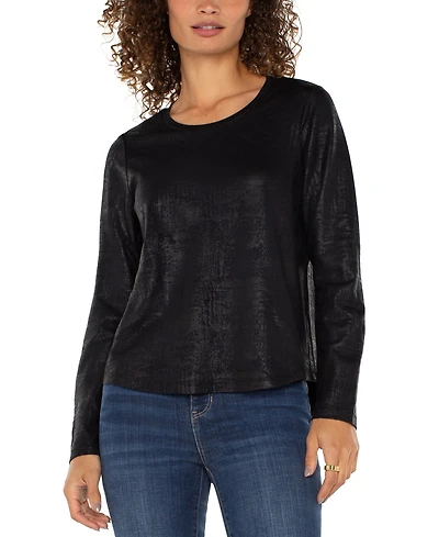 Liverpool Los Angeles Petite Long Sleeve Knit Top