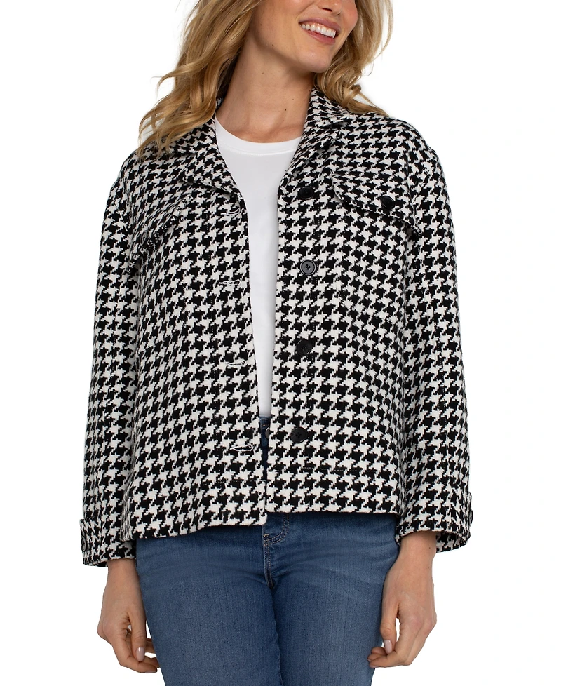 Liverpool Los Angeles Petite Boxy Notch Collar Shacket