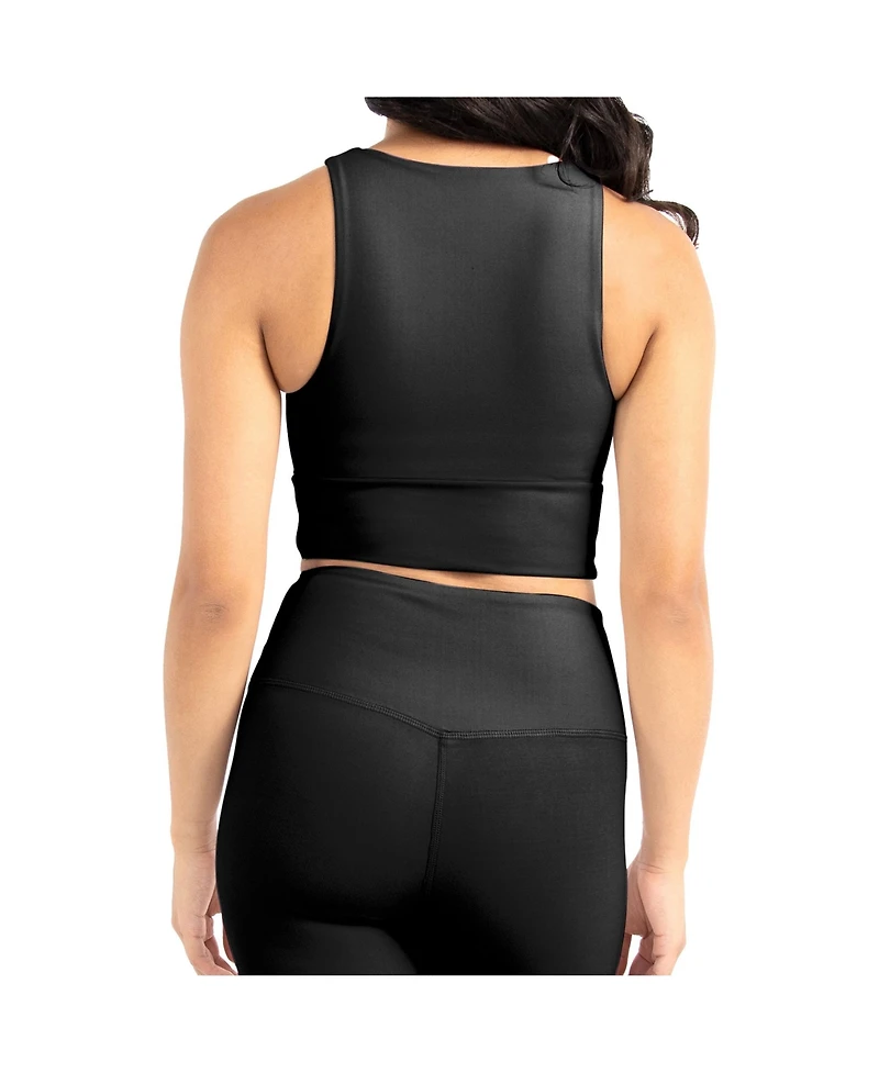 Kadi Brand Women's Black New York Giants Leggings Midi Bra Set