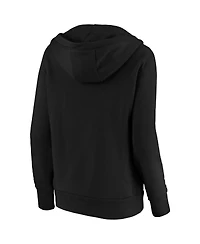 Fanatics Women's Black Brooklyn Nets Primary Logo V-Neck Pullover Hoodie