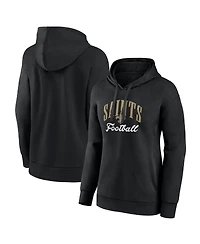 Fanatics Women's Black New Orleans Saints Team Logo Victory Script Pullover Hoodie