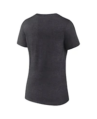 Fanatics Women's Heather Charcoal Nashville Predators Authentic Pro Primary V-Neck T-Shirt
