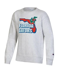 Champion Big Boys and Girls Heather Gray Florida Gators Reverse Weave Pullover Sweatshirt