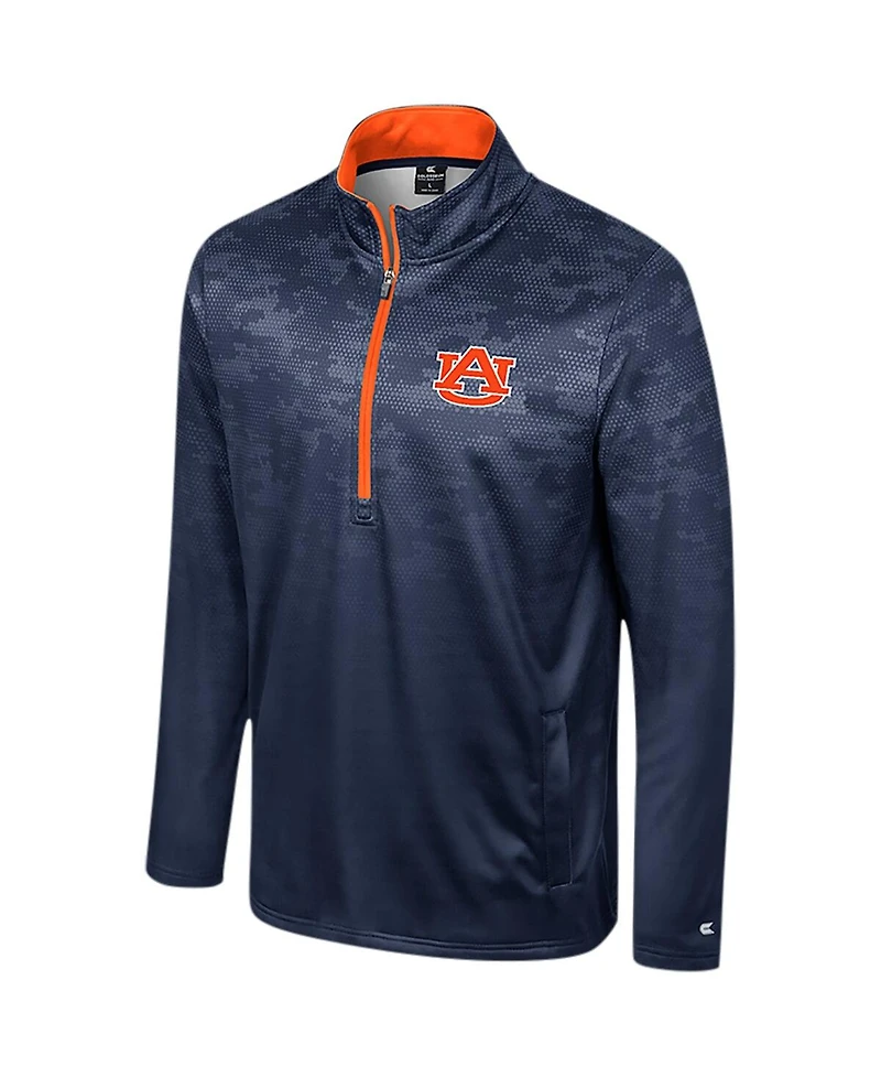 Colosseum Men's Navy Auburn Tigers the Machine Half-Zip Jacket
