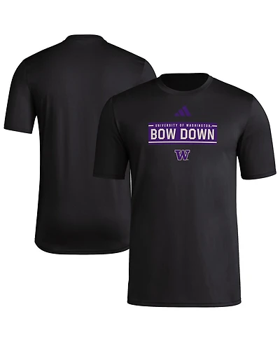 Adidas Men's Black Washington Huskies Locker Slogan Pre-Game T-Shirt