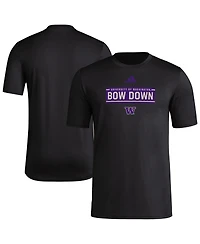 Adidas Men's Black Washington Huskies Locker Slogan Pre-Game T-Shirt