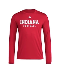 Adidas Men's Crimson Indiana Hoosiers Locker Practice Football Pre-Game Long Sleeve T-Shirt