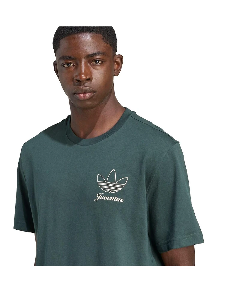 Adidas Men's Green Juventus Terrace Icons Collection Graphic T-Shirt
