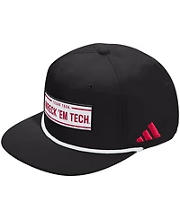 Adidas Men's and Women's Black Texas Tech Red Raiders Locker Room Rope Adjustable Hat