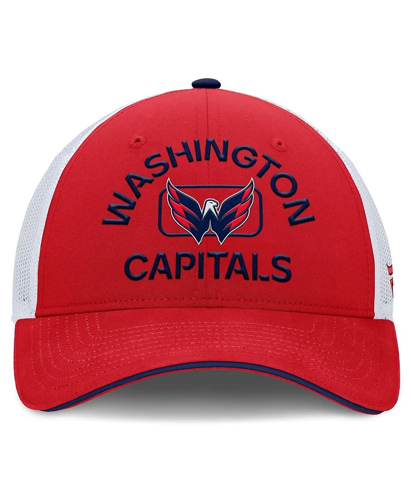 Fanatics Men's Red/White Washington Capitals Authentic Pro Rink Trucker Hat