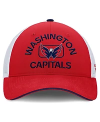 Fanatics Men's Red/White Washington Capitals Authentic Pro Rink Trucker Hat