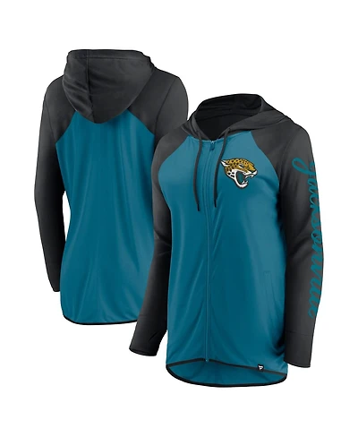 Fanatics Women's Teal/Black Jacksonville Jaguars Script Full-Zip Hoodie