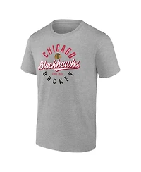 Fanatics Men's Gray Chicago Blackhawks Emblem T-Shirt