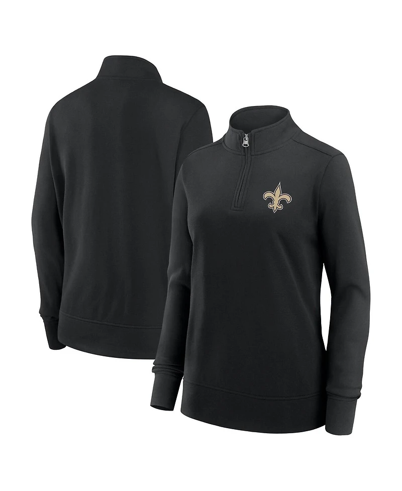 Logo Athletic Women's Black New Orleans Saints Velocity Quarter-Zip Jacket