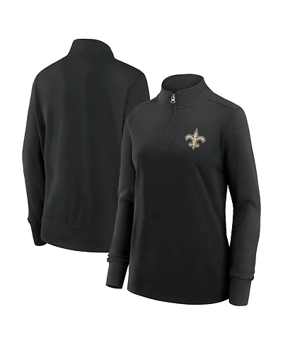 Logo Athletic Women's Black New Orleans Saints Velocity Quarter-Zip Jacket