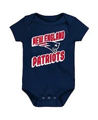 Outerstuff Baby Boys and Girls 3-Pack New England Patriots Play Day Bodysuit Set