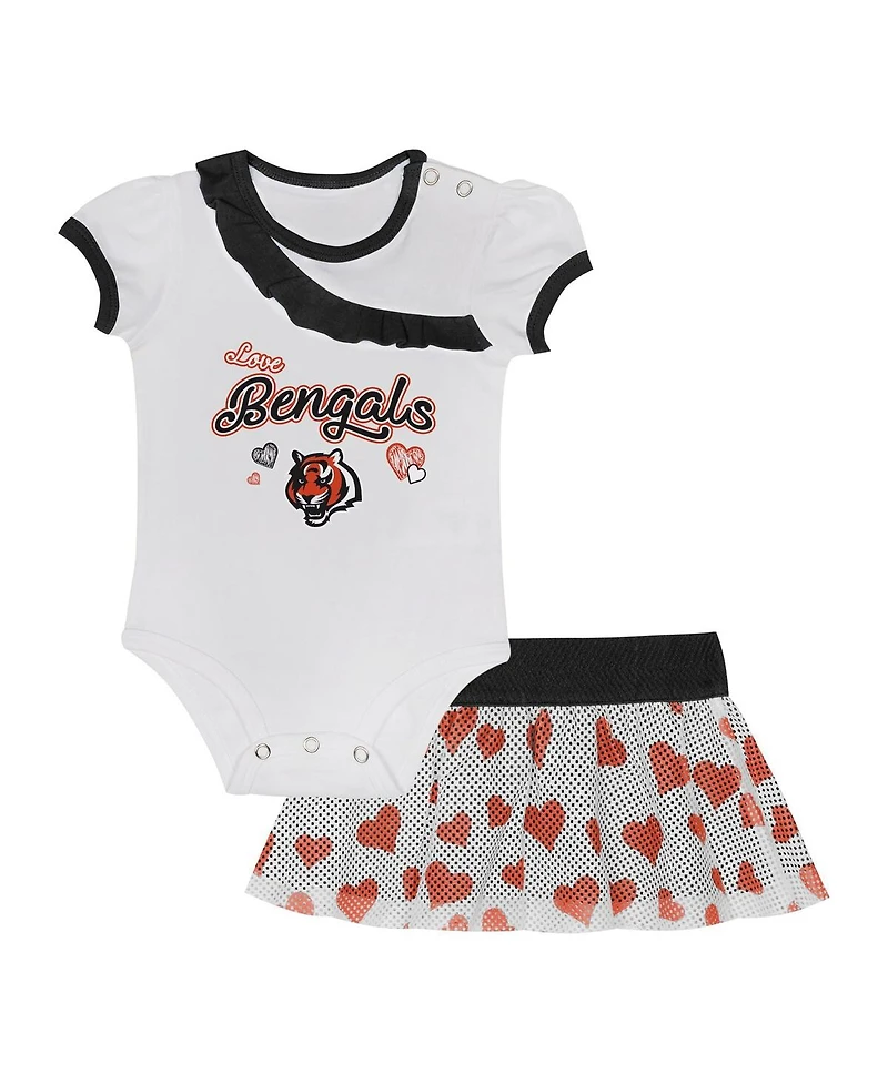 Outerstuff Baby Boys and Girls Cincinnati Bengals Love My Team Bodysuit Skirt Set