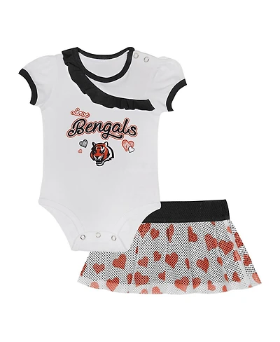 Outerstuff Baby Boys and Girls Cincinnati Bengals Love My Team Bodysuit Skirt Set