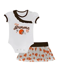 Outerstuff Baby Boys and Girls Cleveland Browns Love My Team Bodysuit Skirt Set