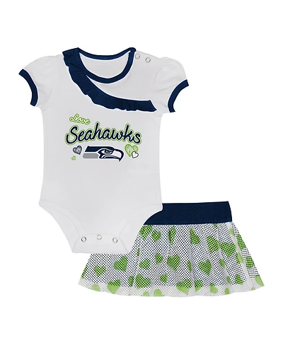 Outerstuff Baby Boys and Girls Seattle Seahawks Love My Team Bodysuit Skirt Set
