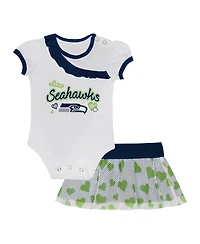 Outerstuff Baby Boys and Girls Seattle Seahawks Love My Team Bodysuit Skirt Set