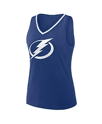 Logo Athletic Women's Blue Tampa Bay Lightning Stellar Win V-Neck Tank Top