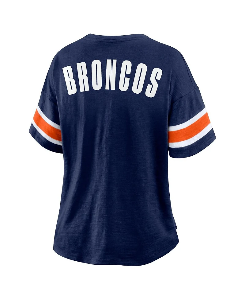 Fanatics Women's Navy Denver Broncos Redzone Curl Route T-Shirt