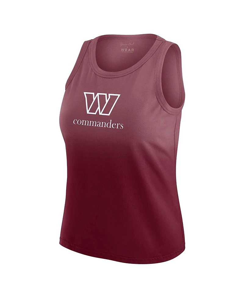 Wear by Erin Andrews Women's x Gracie Hunt Burgundy Washington Commanders Ombre Tank Top