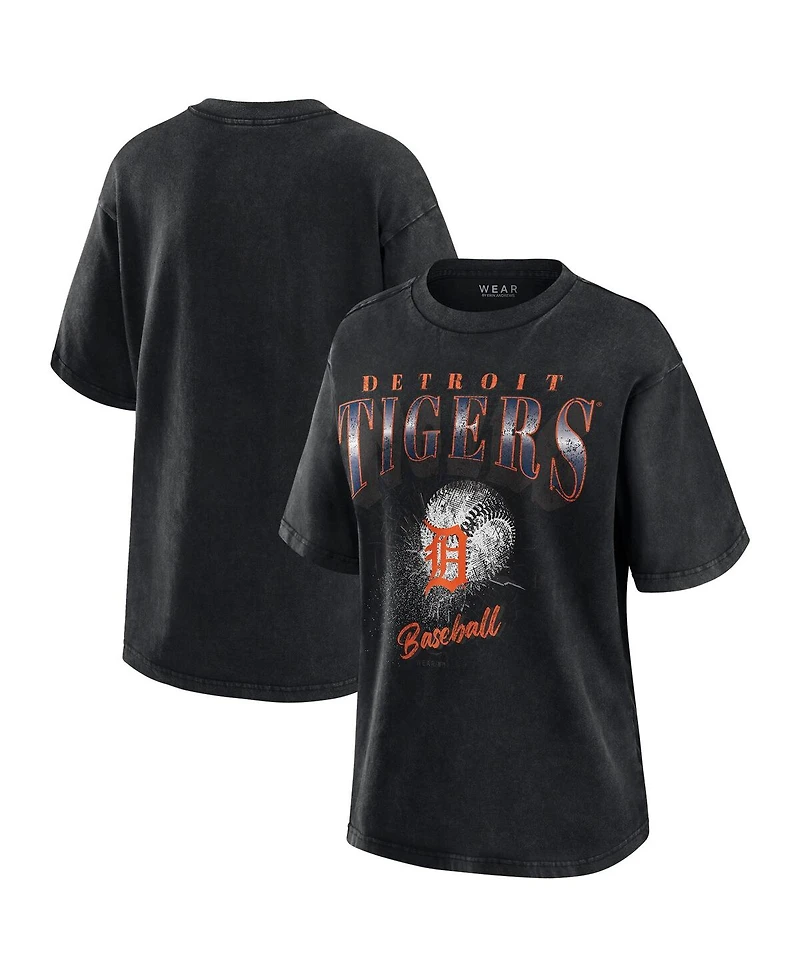 Wear by Erin Andrews Women's Charcoal Detroit Tigers Oversized Boyfriend T-Shirt