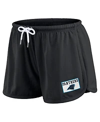 Wear by Erin Andrews Women's 2-Piece Black Carolina Panthers Heavy Rugby Jersey Long Sleeve T-Shirt and Shorts Lounge Set