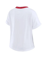Wear by Erin Andrews Women's White Tampa Bay Buccaneers Cropped Center Stripe Dolman T-Shirt