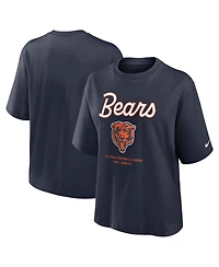 Nike Women's Navy Chicago Bears Essential Script Relaxed Boxy T-Shirt