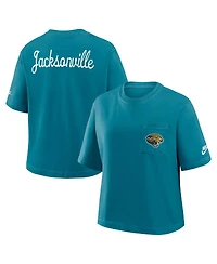 Nike Women's Teal Jacksonville Jaguars Rewind Pocket Boxy T-Shirt
