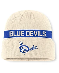 Nike Men's Natural Duke Blue Devils Peak Primetime Utility Cuffed Knit Hat