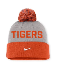 Nike Men's Gray/Orange Clemson Tigers Primetime Peak Cuffed Pom with Knit Hat