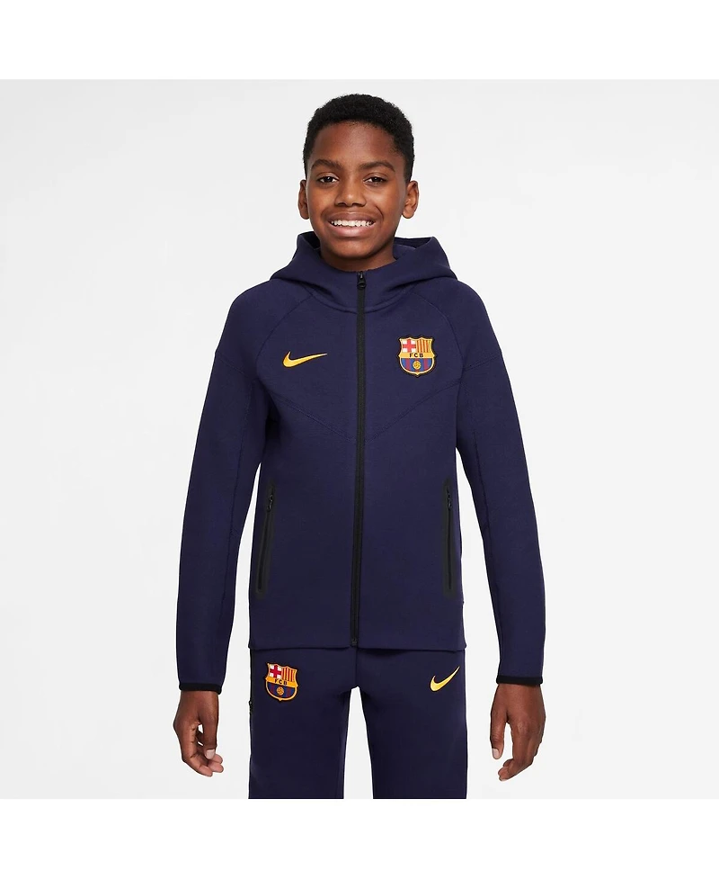 Nike Big Boys and Girls Purple Barcelona 2025/26 Tech Fleece Full-Zip Hoodie