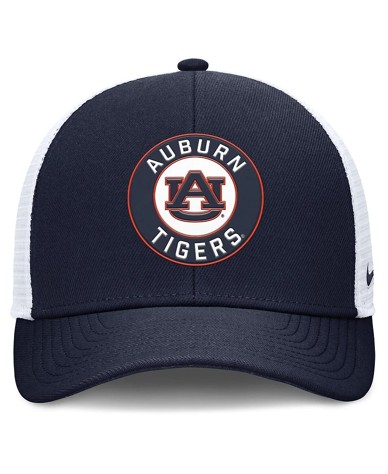 Nike Men's Navy/White Auburn Tigers Rise Primetime Performance Trucker Adjustable Hat