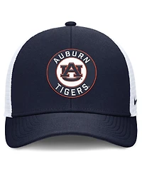 Nike Men's Navy/White Auburn Tigers Rise Primetime Performance Trucker Adjustable Hat