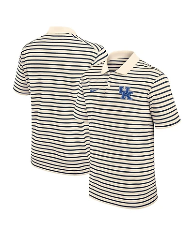 Nike Men's Cream Kentucky Wildcats Solid Foundation Striped Performance Polo Shirt