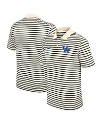 Nike Men's Cream Kentucky Wildcats Solid Foundation Striped Performance Polo Shirt