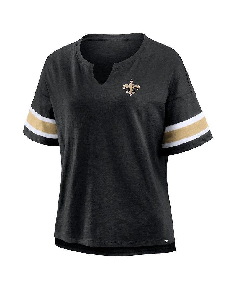 Fanatics Women's Black New Orleans Saints Redzone Curl Route T-Shirt