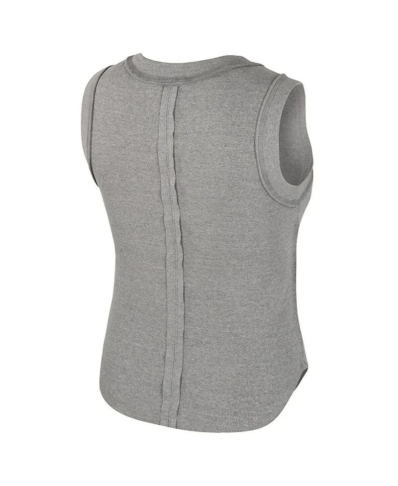 Colosseum Women's Heather Gray Tennessee Volunteers Beach You Ribbed Tri-Blend Tank Top