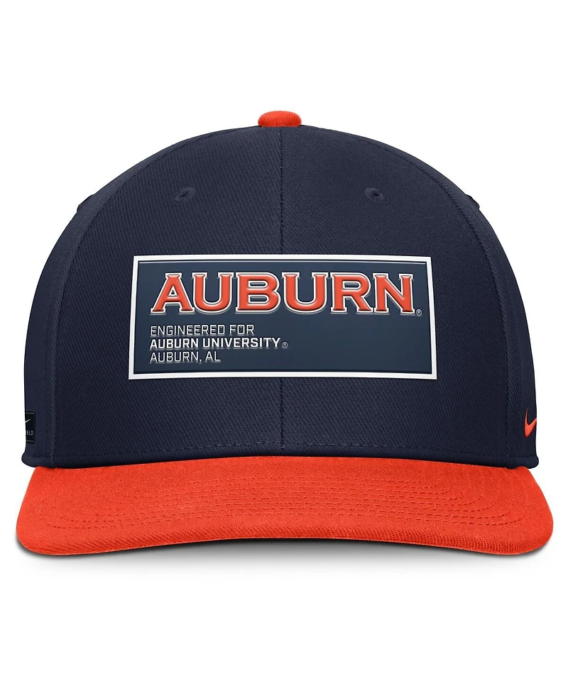 Nike Men's Navy/Orange Auburn Tigers 2025 On-Field Patch Pro Dri-fit Snapback Hat