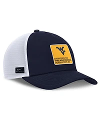 Nike Men's Navy/White West Virginia Mountaineers 2025 On-Field Rise Engineered Trucker Adjustable Hat