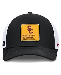 Nike Men's Black/White Usc Trojans 2025 On-Field Rise Engineered Trucker Adjustable Hat